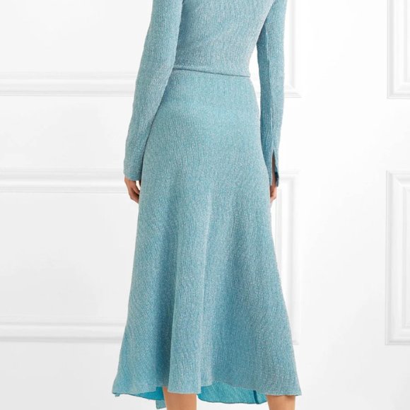 Rotate Gathered Metallic Stretch-knit Midi Dress - Picture 3 of 4